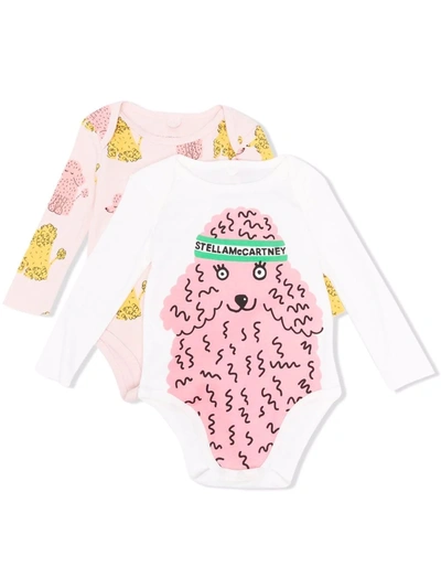 Stella Mccartney Babies' Dog-print Cotton Body Set In Pink