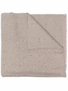 Brunello Cucinelli Sequin-embellished Cashmere-blend Scarf In Neutrals