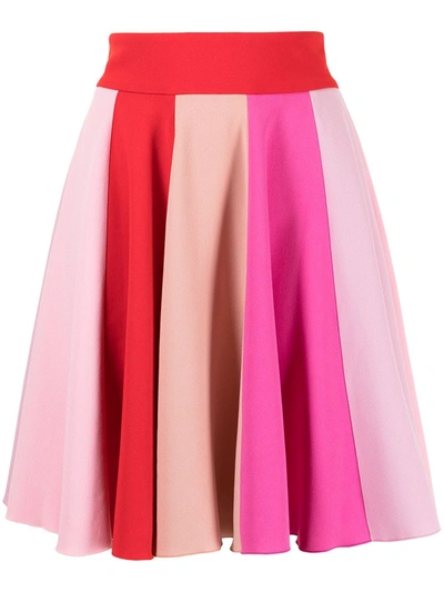 Dolce & Gabbana Colourblock-panel Flared Skirt In Multicolour