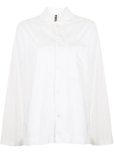 Tekla Unisex White Poplin Pyjama Shirt