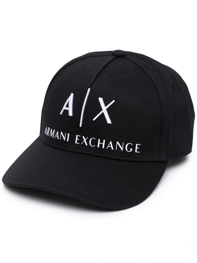 Armani Exchange Logo Lettering Cap In Black