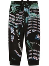 Dolce & Gabbana Graphic-print Cotton Track Trousers In Black