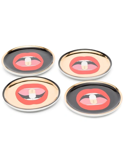 Jonathan Adler Full Dose Coaster Set-of-four Coasters In Gold