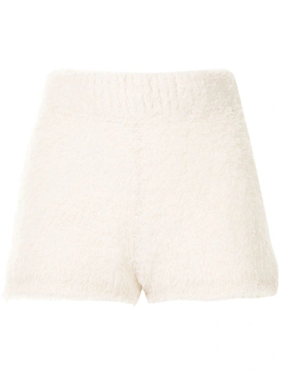 Onefifteen High-waisted Knitted Shorts In White