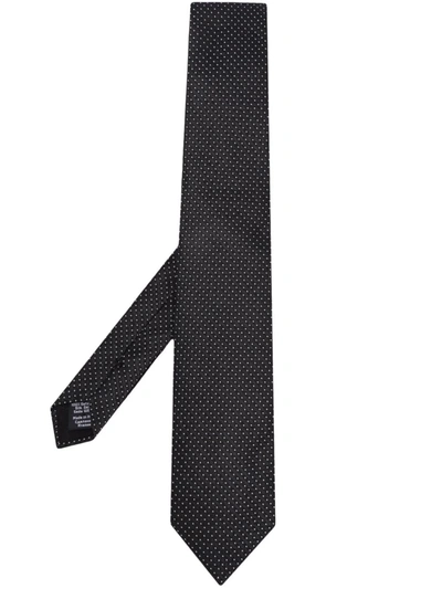 Hugo Boss Polka Dot-print Tie In Black