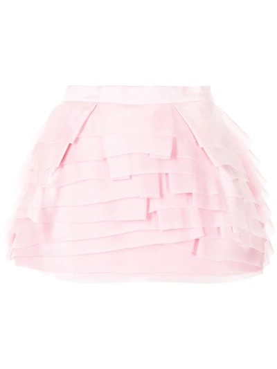 Isabel Sanchis Layered Organza Skorts In Pink