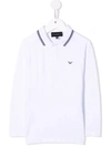 Emporio Armani Chest Logo-print Polo Shirt In White