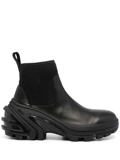Alyx Leather Mid Boot With Platform Sole In Black