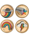 Jonathan Adler Multicoloured Pop! Coaster Set In Gold