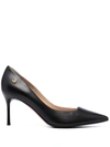Baldinini Pointed-toe Leather Pumps In Schwarz