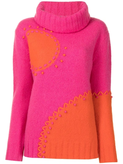 Onefifteen Colour-block Knitted Jumper In Rosa