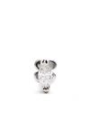 WHITE BIRD 18KT AND 14KT WHITE GOLD MARQUISE DIAMOND STUD EARRING