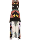Elie Saab Star-print High-low Hem Dress In Schwarz