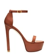 Stuart Weitzman Nudist Hollywood Platform Sandal High Heel Sandals In Cardamom