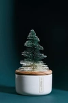 Anthropologie Frosted Bottle Brush Tree Candle In Green