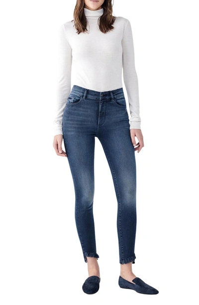 Dl 1961 Farrow High Rise Frayed Skinny Jeans In Thatcher
