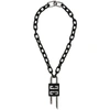 GIVENCHY BLACK HANGING LOCK NECKLACE