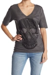 Go Couture Deep V-neck Boyfriend Tee In Black Dye 2