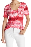 Go Couture Deep V-neck Boyfriend Tee In Pale Rosette