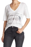 Go Couture Deep V-neck Boyfriend Tee In White Dye 2