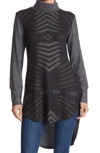 Go Couture Lion Turtleneck Tunic In Charcoal Print 4