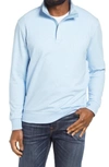Travismathew Cloud 2.0 Quarter Zip Pullover In Heather Light Blue