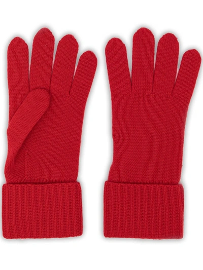 N•peal Rib-knit Gloves In 红色