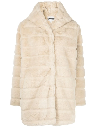 Apparis Hazel Faux Fur Hooded Puffer Coat In 中性色 | ModeSens