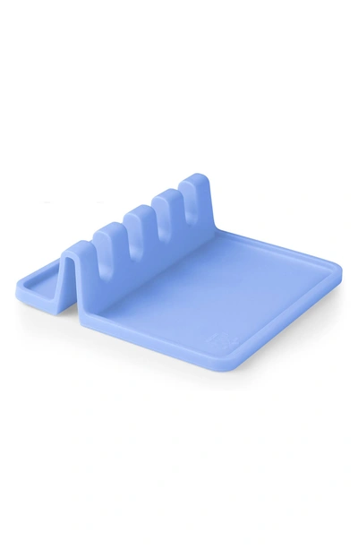 Zulay Kitchen Silicone 4-slot Spoon Rest In Perwinkle