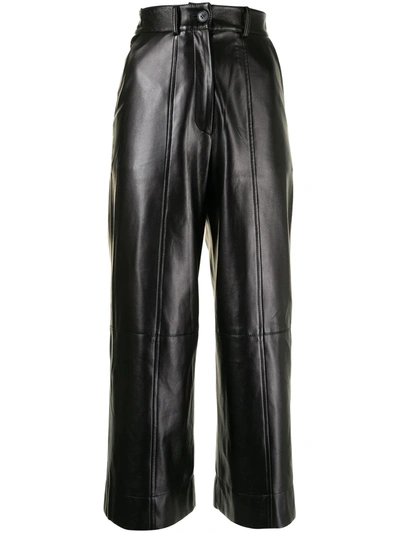 Materiel Faux-leather Three-pocket Culottes In Black
