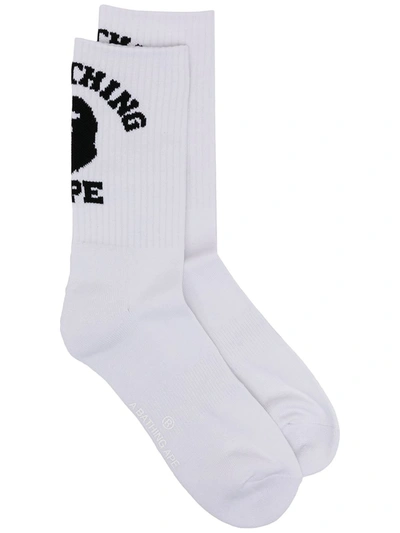 A Bathing Ape Logo-print Socks In 白色