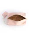Royce New York Compact Leather Toiletry Bag In Blush Pink