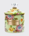 Mackenzie-childs Small Flower Market Canister In Green