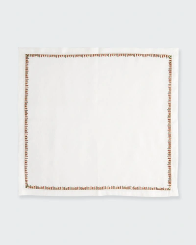 Kim Seybert Filament Napkin In White/gold/silver