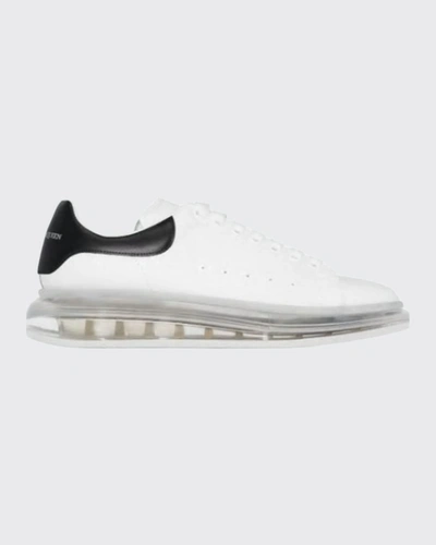 Alexander Mcqueen Men's Oversized Clear-sole Sneakers In Black/white