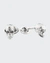 Fils Unique Poor Yorick Skull Sterling Silver Cufflinks In Silver