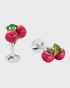Fils Unique The Pacha Cherry Sterling Silver Cufflinks In Red