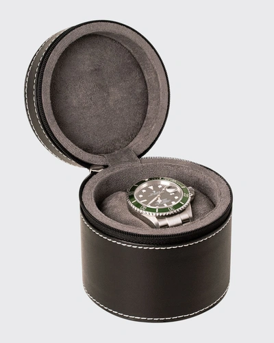 Bey-berk Men's Landon Leather Watch Case In Black