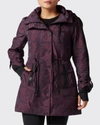 Blanc Noir Camo-print Hooded Anorak Jacket In Aubergine Camo