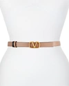 Valentino Garavani Vlogo Leather Belt In Brown