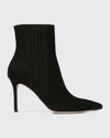 Veronica Beard Lisa Suede Stiletto Ankle Booties In Black