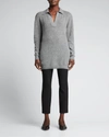 Khaite Jo Polo Cashmere Sweater In Smoke