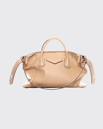 Givenchy Medium Antigona Soft Satchel Bag In Calfskin In Beige Cappuccino