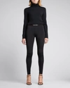Tom Ford Stretch Lustrous Velour Signature Leggings Trousers Black In Black