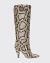 FENDI PYTHON-PRINT KNEE BOOTS,PROD167470072