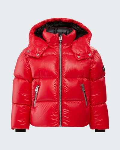 Mackage Jersey Sleeve Sateen Jacket In Red