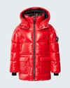 Mackage Men's Kendrick Long Hooded Puffer Coat In Red