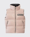Mackage Kid's Charlee Quilted Logo Vest In Petal