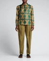 La Doublej Boy Tiger Tiles Print Silk Button-down Shirt In Tiger Tiles
