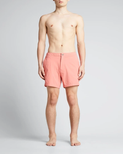 Onia Men's Calder Elasticized Shorts In Coral